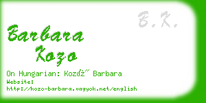 barbara kozo business card